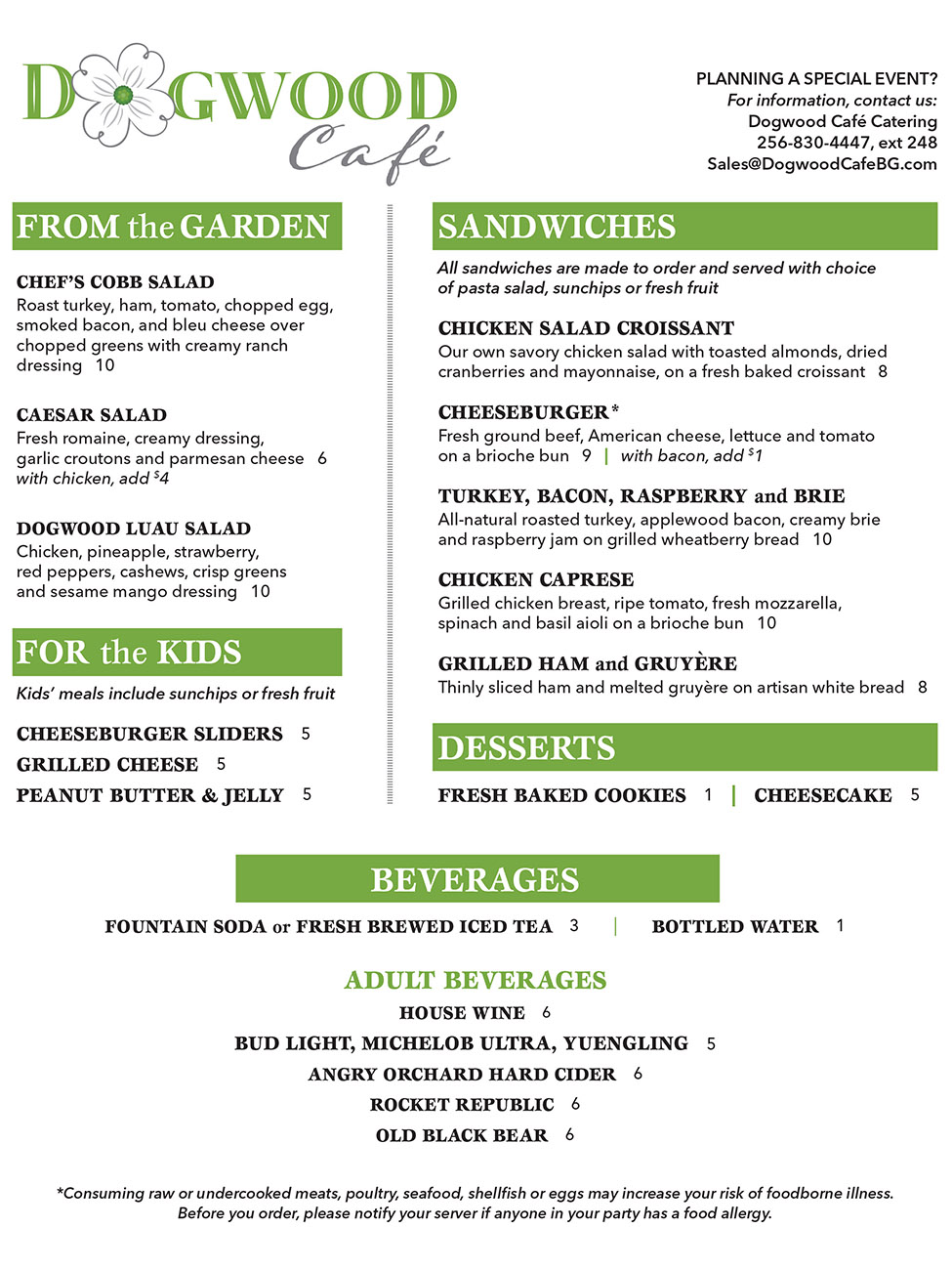 Download the Cafe Menu